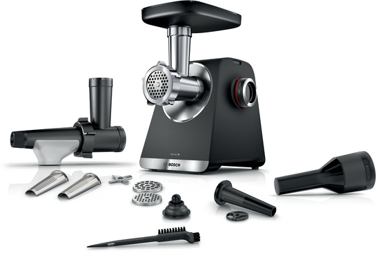 Bosch Produktbild: Bosch Serie 6 Fleischwolf MultiPower 2100 W Schwarz, Silbermetallic