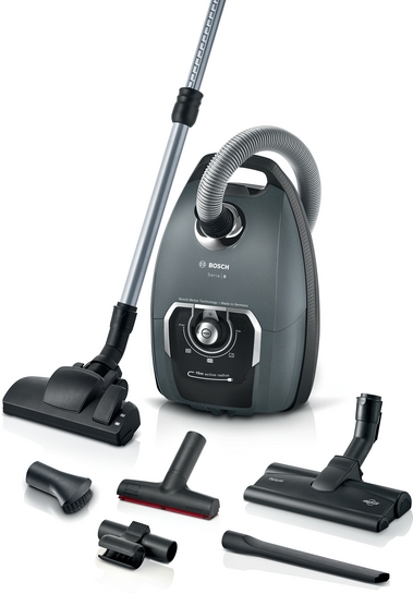 BOSCH Serie 8 Staubsauger mit Beutel ProSilence Grau