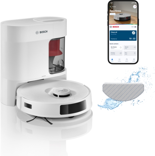 BOSCH Saugroboter mit Wischfunktion Spotless + BCRD1W