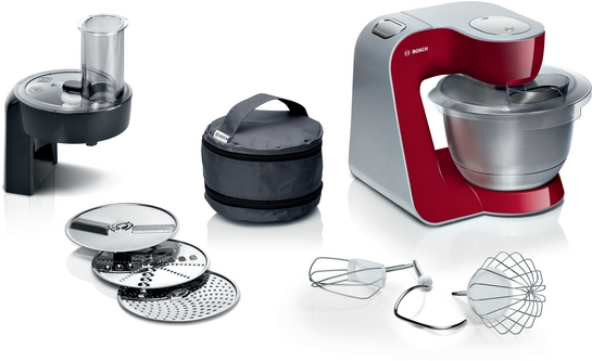 Bosch Produktbild: Bosch Serie 4 Küchenmaschine MUM 5 1000 W Rot, silber