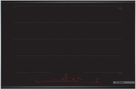 BOSCH Serie 8 Induktionskochfeld 80 cm Schwarz, Mit Rahmen aufliegend PXY875DC1E