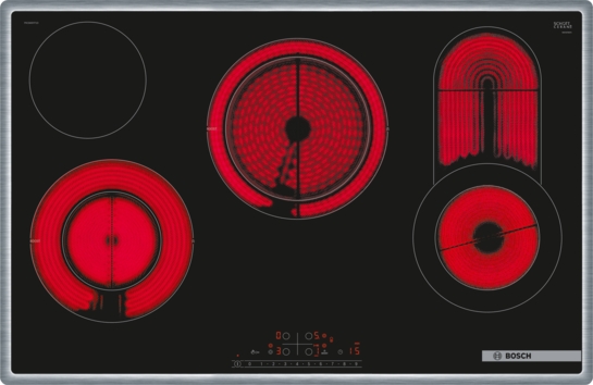 BOSCH Serie 6 Elektro-Kochfeld 80 cm Schwarz, Mit Rahmen aufliegend PKC845FP1D