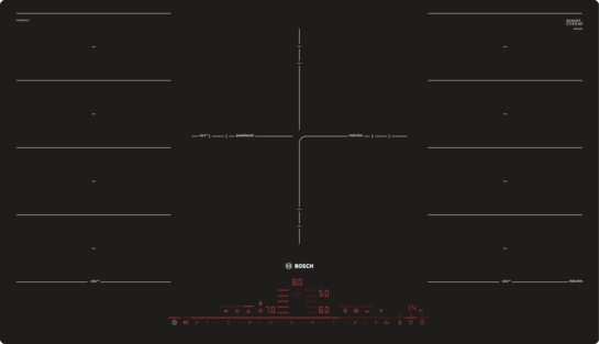 BOSCH Serie 8 Induktionskochfeld 90 cm Schwarz, flächenbündig (integriert) PXV901DV1E