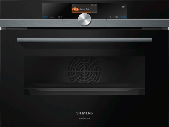 Siemens iQ700 Kompakt ångugn 60 x 45 cm Svart