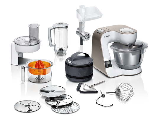 BOSCH Serie 4 Küchenmaschine mit Waage MUM 5 1000 W Weiß, Champagne MUM5XW40