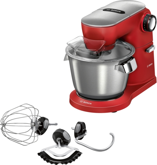 BOSCH Serie 8 Küchenmaschine OptiMUM 1600 W Rot, silber MUM9A66R00