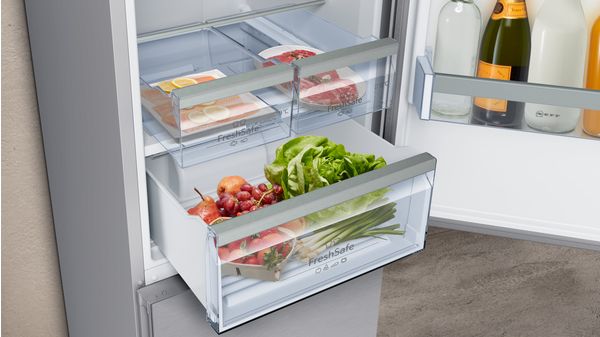 N 70 free-standing fridge-freezer with freezer at bottom 203 x 70 cm Inox-easyclean KG7493ID0 KG7493ID0-4