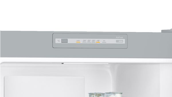 iQ100 free-standing fridge-freezer with freezer at bottom 176 x 60 cm Inox-look KG33NNL31K KG33NNL31K-4