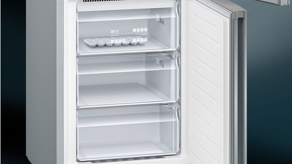 iQ100 free-standing fridge-freezer with freezer at bottom 186 x 60 cm Inox-look KG36NNL31K KG36NNL31K-7