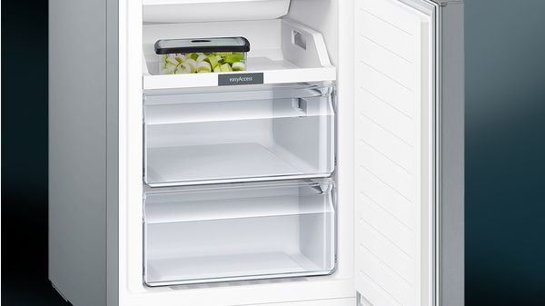 iQ100 free-standing fridge-freezer with freezer at bottom 176 x 60 cm Inox-look KG33NNL31K KG33NNL31K-7