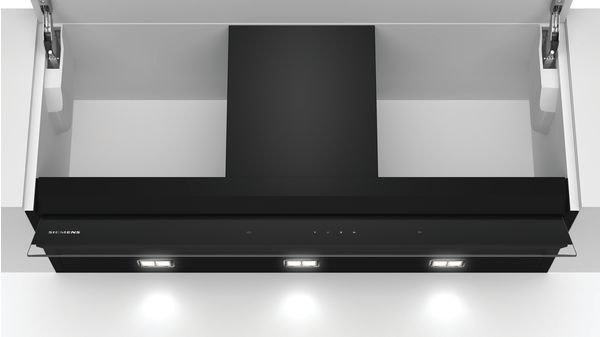 iQ500 Integrierte Designhaube 90 cm Klarglas schwarz bedruckt LJ97BAM60 LJ97BAM60-1
