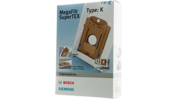 Vacuum cleaner bag Type K 4 Type K MEGAfilt® SuperTEX vacuum cleaner bags + 1 Micro-hygiene filter 00468265 00468265-5