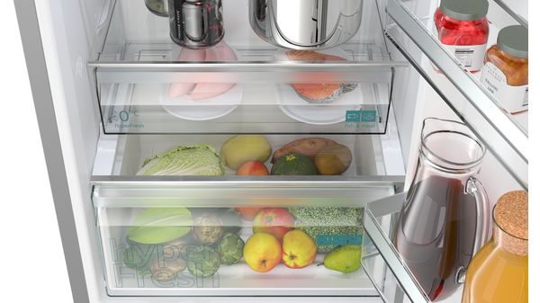 iQ300 Free-standing fridge-freezer with freezer at bottom 186 x 60 cm Brushed steel anti-fingerprint KG36NXIDF KG36NXIDF-7