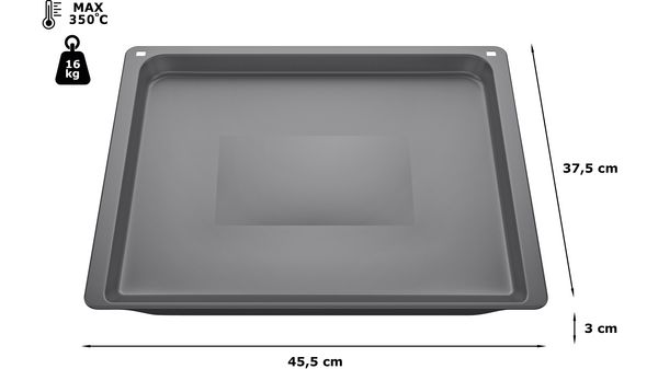 Baking tray enamel 30 x 455 x 375 mm, Anthracite 11014334 11014334-3