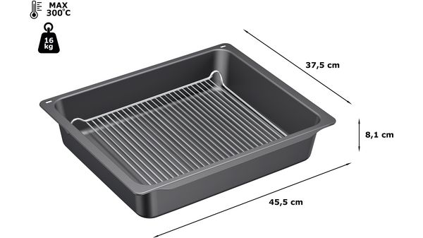 Professional pan with grid 81 x 455 x 375 mm anthracite Z12CN10A0 Z12CN10A0-2