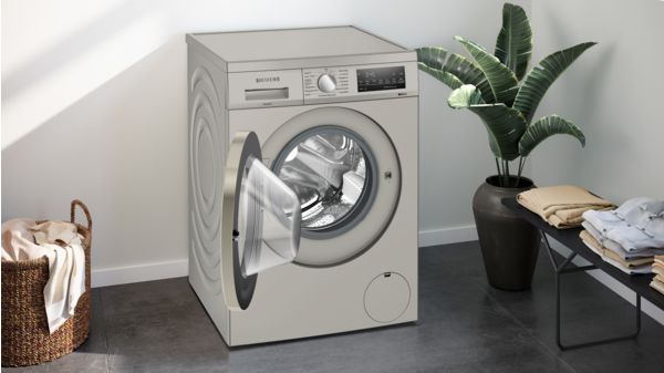 iQ500 Waschmaschine, unterbaufähig - Frontlader 9 kg 1400 U/min., Silber-inox WU14UTS9 WU14UTS9-5