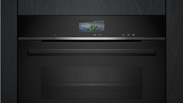iQ700 Built-in compact oven with steam function 60 x 45 cm Black CS736G1B1 CS736G1B1-2