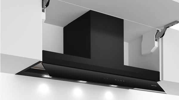 Integrated Design Hood 90 cm clear glass black printed, Black JD39BE60 JD39BE60-1