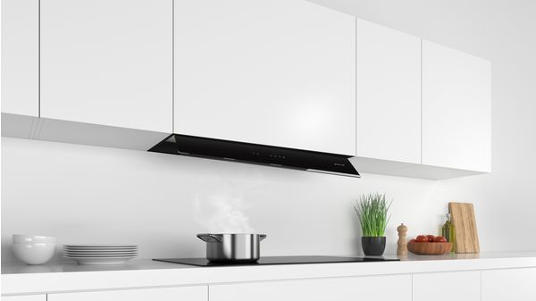 Integrated Design Hood 90 cm clear glass black printed, Black JD39BE60 JD39BE60-4