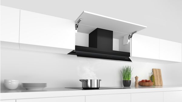 Integrated Design Hood 90 cm clear glass black printed, Black JD39BE60 JD39BE60-5