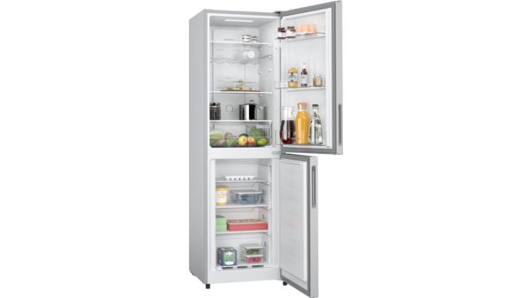 iQ100 free-standing fridge-freezer with freezer at bottom 182.4 x 55 cm Inox-look KG27NNLEAG KG27NNLEAG-2