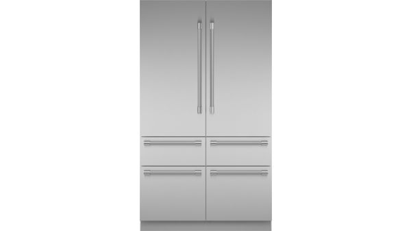 Freedom® Réfrigérateur combiné intégrable à portes françaises avec congélateur en bas  Professional Inox T48BT120NS T48BT120NS-1