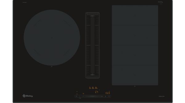 Placa de inducción con extractor integrado 80 cm sin marco inoxidable 3EBC989LH 3EBC989LH-1