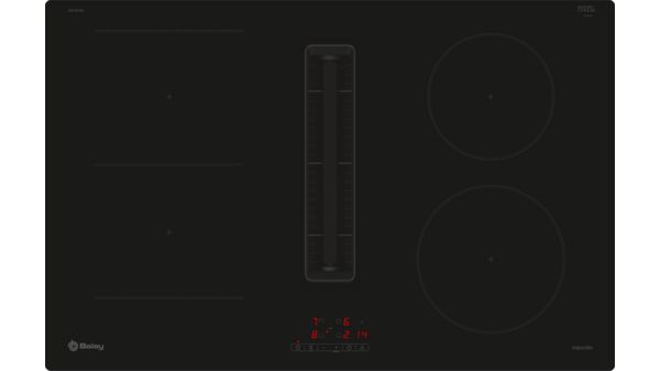Placa de inducción con extractor integrado 80 cm sin marco inoxidable 3EBC983ER 3EBC983ER-1