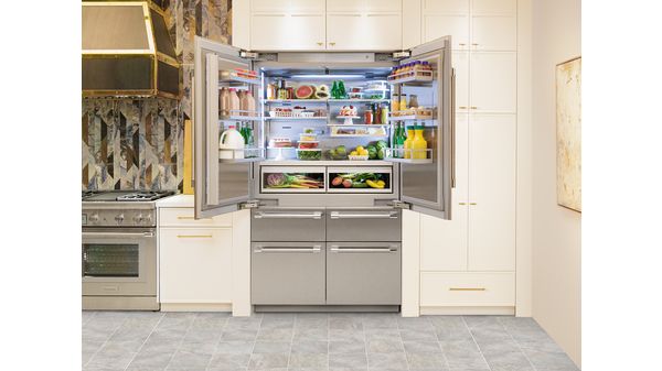 Freedom® Réfrigérateur combiné intégrable à portes françaises avec congélateur en bas  Professional Inox T48BT120NS T48BT120NS-5