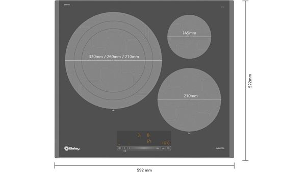 Placa de inducción 60 cm Gris antracita, sin marco inoxidable 3EB967AH 3EB967AH-2
