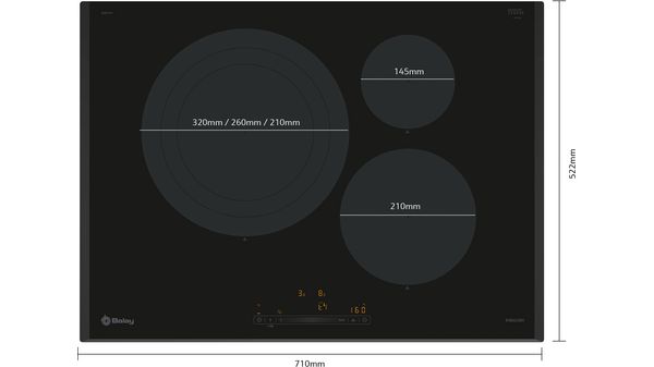 Placa de inducción 70 cm Negro, sin marco inoxidable 3EB977LH 3EB977LH-2