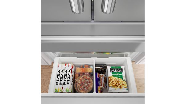 Freedom® Réfrigérateur à portes françaises congélateur en bas 36'' Professional Inox T36FL821NS T36FL821NS-12