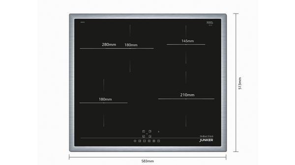 Induction hob 60 cm surface mount with frame JI36HT58 JI36HT58-5