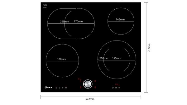 N 70 Electric hob 60 cm flush mount T16PT76X0 T16PT76X0-4