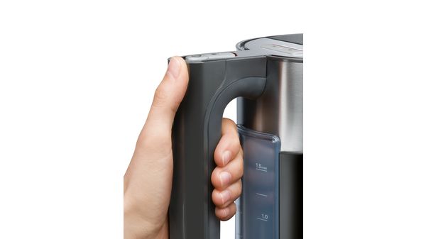 Wasserkocher aus Kunststoff mit Edelstahlappl. sensor for senses Primärfarbe: schwarz, Sekundärfarbe: anthrazit TW86103 TW86103-5