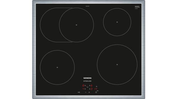 iQ300 Induction hob 60 cm control panel on the cooker, Black, surface mount with frame EI645CFB1M EI645CFB1M-1