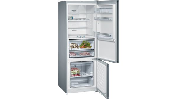 iQ700 free-standing fridge-freezer with freezer at bottom, glass door 193 x 70 cm Black KG56FSB40 KG56FSB40-3