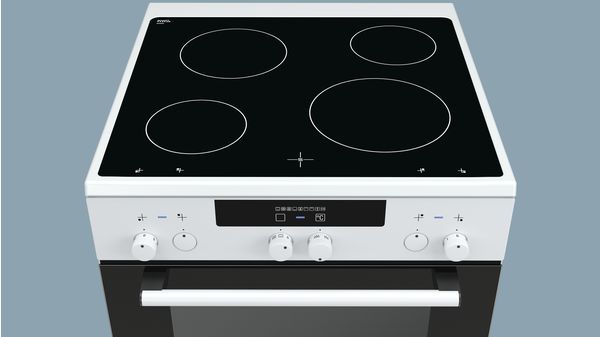 iQ300 Ελεύθερη κουζίνα με ηλεκτρικές εστίες Λευκό HA722210G HA722210G-3