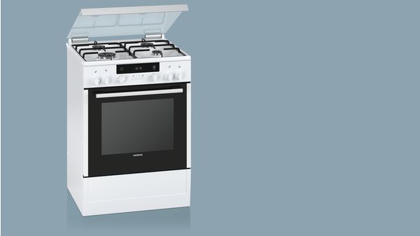 iQ300 Ελεύθερη κουζίνα με εστίες αερίου Λευκό HX745220E HX745220E-2
