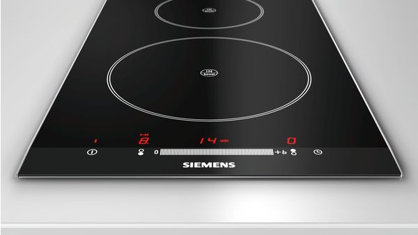iQ100 Domino touchSlider induction hob EH375ME11E black glass with stainless steel trim EH375ME11E EH375ME11E-2