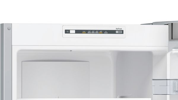 iQ100 free-standing fridge-freezer with freezer at bottom 186 x 60 cm Inox-look KG36NNL30 KG36NNL30-5
