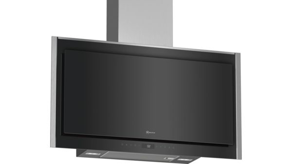 N 90 wall-mounted cooker hood 90 cm clear glass black printed D95FMW1N0B D95FMW1N0B-1