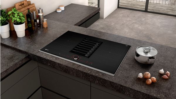 N 90 Induction hob with integrated ventilation system 80 cm surface mount with frame T58TS6BN0 T58TS6BN0-4