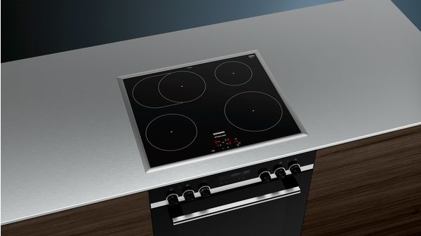 iQ300 Induction hob 60 cm control panel on the cooker, Black, surface mount with frame EI645CFB1M EI645CFB1M-4