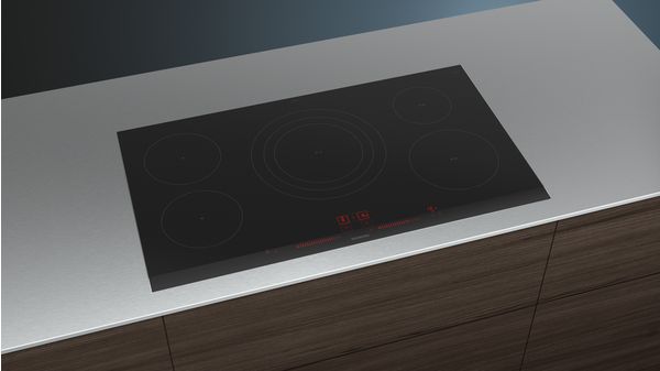 iQ300 Table de cuisson à induction 90 cm Noir, Encastrable avec cadre EH975LVC1E EH975LVC1E-5