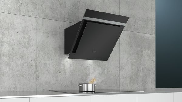 iQ300 Wall-mounted cooker hood 60 cm clear glass black printed LC67KHM60B LC67KHM60B-7