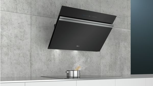 iQ700 wall-mounted cooker hood 90 cm clear glass black printed LC91KWV60 LC91KWV60-7