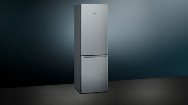 iQ100 free-standing fridge-freezer with freezer at bottom 186 x 60 cm Inox-look KG36NNL30K KG36NNL30K-4