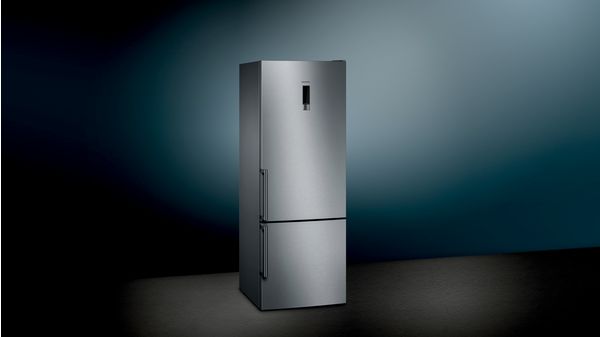 iQ300 noFrost, Kombinált hűtő / fagyasztó Nemesacél ajtók KG56NXI40 KG56NXI40-1