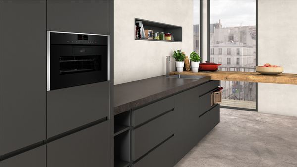 N 90 Built-in compact oven with steam function 60 x 45 cm Stainless steel C87FS32N0B C87FS32N0B-3